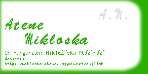 atene mikloska business card